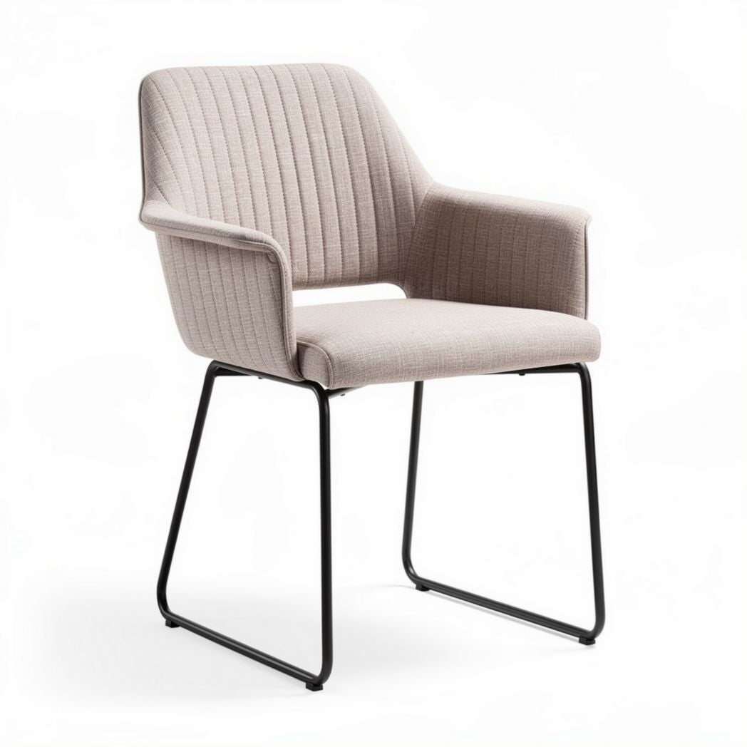 Stuhlhülle aus Stoff in beige mit metallgestell für innenräume 55 x 60 x 80cm