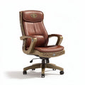 Drehstuhl aus kunstleder mit ergonomischer form braun 50 x 60 x 120 cm