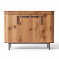 Eiche beige sideboard mit drei Türen und Metallgriffen 90 x 40 x 70cm