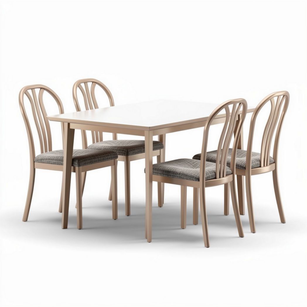 Esstisch aus Holz mit vier Stühlen in Beige und Schwarz 120 x 80 x 75cm