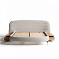 Schlafsofa mit holzrahmen und flexiblem bettgestell in grau 200 x 120 x 90cm