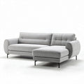 Ecksofa mit grauem Stoffbezug und Metallbeinen 210 x 90 x 85cm