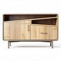 Sideboard aus hellem Holz mit Schublade und offener Ablagefläche 90 x 40 x 50cm